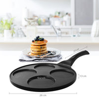 1 x RAW Customer Returns joeji s Kitchen Pancake Crepe Pan with 4 Holes Lightweight - 26.5 cm Non-Stick Cast Aluminum - Induction - Multipurpose Pancake Pan Fried Egg  - RRP €32.95