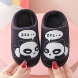 1 x RAW Customer Returns Plush Slippers Women Men Warm Cute Panda Slippers Winter Autumn Girls Indoor Non-slip Slipper Shoes for Boys Girls Black 33 34 EU 34 35 CN - RRP €20.84