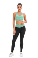 1 x RAW Customer Returns ZETIY Women s Tracksuit Yoga Clothing Suit 5-Piece Sports Suits Jogging Suit Gym Fitness Clothing Running Clothing Sportswear Sport Yoga Outfit Women s Bra Leggings Set - Green - L - RRP €42.29