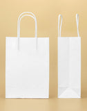 1 x RAW Customer Returns QWORK 60pc White Paper Bags with Handles, Gift Bag, 15X8X21CM, for Party, Packaging, Birthday Gift Bags, Shopping Bags - RRP €18.9