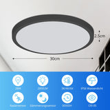 1 x RAW Customer Returns Combuh LED Ceiling Light with Radar Motion Sensor, 28W 2800LM Round Black Ceiling Lights with Twilight Sensor, 3000K 6000K 30CM Modern Ceiling Lamp for Corridors Stairs Garage - RRP €32.99