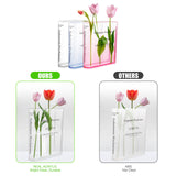 6 x Brand New Dingfeiyu Book Vase for Flowers, Acrylic Book Vase, Transparent, Aesthetic Tulip Vases in Book Shape for Modern Decoration, Bedroom, Office, Shelf, Desk Blue  - RRP €125.7