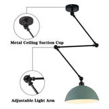 1 x RAW Customer Returns Vintage Retro Pendant Light, Living Room Height-Adjustable Ceiling Lamp Dining Room Hanging with Adjustable Swivel Arm Kitchen Lamp E27 Metal Dining Room Lamp for Dining Table Caf Decoration, Green Diameter 30 cm - RRP €70.48