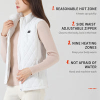 1 x RAW Customer Returns Women s Heated Vest, Electric Heated Vest, USB Heated Jacket, Motorcycle Heated Jacket, Heated Clothing Adjustable Temperature Washable for Outdoor Camping Hunting S, White  - RRP €38.5