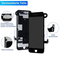 1 x RAW Customer Returns Yodoit LCD screen replacement for Phone 8 black complete assembly with front camera and sensor flex cable 4.7 inch display with repair tool kit, screen protective film - RRP €28.43