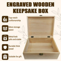 1 x Brand New arricraft 1 Wooden Keepsake Box, Line Wildflowers Build A Life Keepsake Box with Hinged Lids Keepsake Chest of Laughter and Love for Storage 24.5x19.5x10.3 cm - RRP €39.09