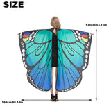 1 x Brand New Butterfly wings, women s butterfly costume, butterfly wings adult poncho cape, 168 135cm, soft and breathable, for Christmas and Halloween party blue green - RRP €18.14