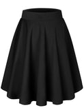 1 x RAW Customer Returns DRESSTELLS Women s Skirt Girls Short High Waist Pleated Skater Tennis School Skirt Short Skirt Black-Midi S - RRP €17.75