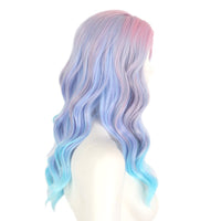 1 x RAW Customer Returns STfantasy Purple Ombre Pink Women Wigs Long Straight Layer Synthetic Hair for Girls Women Female Cosplay Anime Costume Party Carnival Blue Powder Gradient  - RRP €26.21