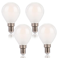 1 x RAW Customer Returns FLSNT Dimmable G45 LED light bulb E14 vintage, E14 LED filament lamp P45 small Edison in drop shape, 5.5W replaces 40W , 550LM 2700K warm white, frosted glass, 4 pieces - RRP €17.99