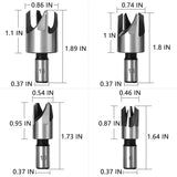 1 x RAW Customer Returns YUET 8 Piece Tenon Drill Set Wood Plug Cutter Drill Set 5 8 1 2 3 8 1 4 Plug Hole Cutter, Wood Plug Bits with Size 6mm 10mm 13mm 16mm - RRP €11.89