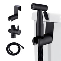 1 x RAW Customer Returns  DELETE Bidet Wall Spray Kit for Toilet,Hand Sprayer WC Attachment Stainless Steel for Pet Bath Personal Hygiene Bathroom Black  - RRP €27.99