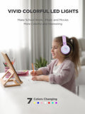 1 x RAW Customer Returns BIGGERFIVE Bluetooth headphones for kids, colorful LED lights, 85 94 dB volume limit, 50 hours playtime, foldable, wireless and wired, children s headphones with microphone for school tablet mobile phone PC - RRP €32.99