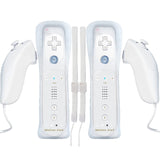 1 x RAW Customer Returns Bonacell Set of 2 Controllers for Wii Wireless Wii Remote Control with Nunchuck Wii Remote Gamepad with Motion Plus and White Silicone Case Wristband Replacement Controller for Wii U - RRP €44.36