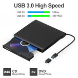 1 x RAW Customer Returns ORIGBELIE External DVD Drive, USB 3.0 External DVD Burner -RW CD ROM External Optical Drives Portable External CD Drive for Laptop Desktop PC Apple Mac Windows 11 10 8 7 XP Linux OS - RRP €21.6