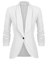 1 x RAW Customer Returns UNibelle Women s Casual Blazer 3 4 Sleeve Open Front Jacket Sporty Elegant Sweatblazer Business White L - RRP €35.28