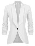 1 x RAW Customer Returns UNibelle Women s Casual Blazer 3 4 Sleeve Open Front Jacket Sporty Elegant Sweatblazer Business White L - RRP €35.28