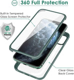 1 x RAW Customer Returns Leedia 360 Degree Case Compatible with iPhone 11 Case Full Body Built-in Glass Screen Protector Shockproof iPhone 11 Protective Case Transparent Clear Transparent Cell Phone Case for iPhone 11 6.1 Green - RRP €18.14