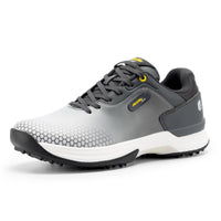 1 x RAW Customer Returns FitVille Extra Wide Golf Shoes for Men Waterproof Golf Shoes Men with Laces Breathable Training Shoes for Golf Light Grey 43 EU X-Wide - RRP €85.7