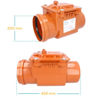 1 x RAW Customer Returns PE TAN backflow preventer DN 200 orange check valve backflow valve backflow stopper frog valve drain waste water KG HT pipe - RRP €127.87