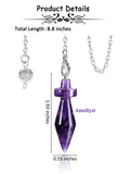 2 x Brand New Jovivi Gemstone Pendulum Esoteric Amethyst Pendant Made of Resin Radiesthesia Meditation Tensor Crystal Pendulum with Chain - RRP €50.4