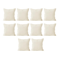 1 x RAW Customer Returns Encasa Homes Throw Pillow Covers 40x40 cm - Blank Natural Pack of 10 with Invisible Zipper -Couch cushion covers soft polyester twill, suitable for sublimation digital printing painting - RRP €30.47