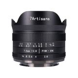 1 x RAW Customer Returns 7artisans 7.5mm f2.8 APS-C Manual Fisheye Lens for Fujifilm Cameras with Protective Lens Cap - Black - RRP €169.0