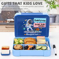 1 x RAW Customer Returns Bugucat lunch box for children with compartments 1330ML 26 PCS, lunch box for children, bento box, leak-proof with 6 compartments, cutlery set, snack box, breakfast box for girls, kindergarten, , blue - RRP €19.2