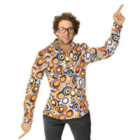 4 x RAW Customer Returns LOMUG Hippie Shirt Men 70s,70s Men s Shirt,Hippie Costume Men Carnival Theme Party Size L  - RRP €131.96