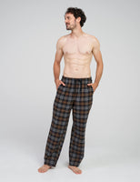 1 x RAW Customer Returns LAPASA Men s Checked Pajama Pants, Long Relaxation Pants, Lounge Pants, Leisure Pants M39 Warmer, Cotton Flannel Brown Heather Grey, XX-Large - RRP €25.49