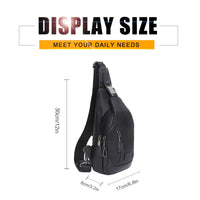 1 x RAW Customer Returns Leathario Men s Chest Bag Leather Sling Bag Crossbody Bag Chest Bag Shoulder Backpack Sling Backpack for Leisure Outdoor Sports Travel Hiking School Black - RRP €39.99