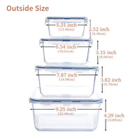 2 x RAW Customer Returns HUSANMP Set of 4 extra large glass food storage containers with lids, glass containers with lids, glass storage containers, BPA-free. - RRP €84.7