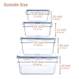 1 x RAW Customer Returns HUSANMP set of 4 extra large glass food storage containers with lids, glass containers with lids, glass storage containers, glass storage jars, BPA-free. - RRP €42.35