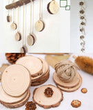 1 x RAW Customer Returns BetterJonny 50 Pieces Wooden Discs, Round 5-6 cm Wooden Log Discs Kit with Hole Unfinished Wooden Circles for DIY, Crafts, Wedding, Christmas Decoration - RRP €15.12