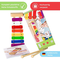 1 x RAW Customer Returns BUTTERFLY Harmonious xylophone for children made of wood with music book Glockenspiel and song book with 15 German children s songs Musical instrument for girls and boys aged 3 and over - RRP €29.9