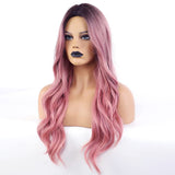 1 x RAW Customer Returns PORSMEER Women s Pink Long Curly Wavy Natural Ombe Pink Synthetic Hair Wig Wigs for Women Girls Suitable for Everyday Cosplay Costume Carnival Party Wig - RRP €24.49