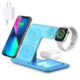 1 x RAW Customer Returns Wireless Charger, 3 in 1 Wireless Charging Station, Fast Wireless Charger for iPhone15 14 13 12 11 Pro Max XS XR X 8 Plus, Apple Watch 7 6 5 4 3 2 SE, AirPods 3 2 Pro Purple  - RRP €34.27