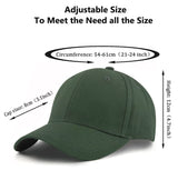 2 x Brand New Baseball Cap Men and Women Adjustable Cap Pure Color Baseboard Baseball Cap Hat Unisex Visor Cap Army Green  - RRP €55.2