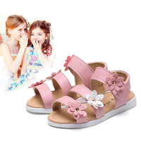 1 x RAW Customer Returns QZBAOSHU Sandals Girls Sandals Summer Leather Flowers for Toddler Girls 32 EU CN 33, Pink  - RRP €23.99