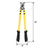 1 x RAW Customer Returns QWORK wire rope cutter forged, cable cutter, 350mm, for cutting steel wire up to 9mm, high temperature heat treatment made of stainless steel - RRP €22.45