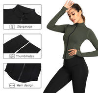 1 x Brand New SEAUR Long Sleeve Shirt Women Breathable Running Training Thermal Full Zipper Stand Collar Yoga Running Jacket Running Jacket Sweatshirts Sports Shirt - RRP €33.99