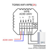 1 x RAW Customer Returns Wifi Thermostat for Gas Boiler, Tuya Weekly Programmable Smart Wall Room Thermostat for Heating Gas Water Boiler Compatible with Alexa 3A TGR85WIFI-WPB - RRP €47.99