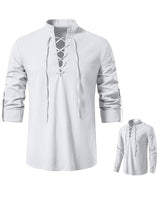 1 x RAW Customer Returns YAOHUOLE Gothic Shirt Pirate Men s Costume Renaissance Shirt Men s Shirts Men s Long Sleeve White XL - RRP €26.2