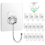 1 x RAW Customer Returns YTTX Self-adhesive hooks transparent, 15 pieces hooks for sticking, 20 kg max. , waterproof, strong adhesion, adhesive hooks for kitchen bathroom wall ceiling hanger - RRP €13.99