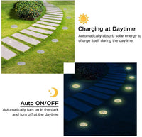 1 x RAW Customer Returns Joomer 12 Pack Solar Floor Lights Outdoor, Solar Lights for Garden Outdoor with 8 LEDs, 3000K Warm White Waterproof LED Solar Garden Lights, Solar Lamps for Outdoor Lawn Driveway Walkway Patio - RRP €37.57