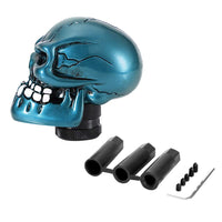 1 x RAW Customer Returns Fydun Gear Shift Knob, Skeleton Skull Head Gear Shift Knob Manual Shift Knob Cover blu  - RRP €16.81