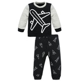 3 x Brand New Balipig Kids Pajamas Set Cotton 2-Piece Long Sleeve Pajamas for Boys Nightwear Pullover Tops and Pants Clothing Set 9-12 Months, Airplane - RRP €72.0