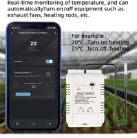 1 x RAW Customer Returns MHCOZY WIFI Temperature Controller Sensor, Tuya App Remote Control 16A Smart Switch, Real-Time Energy Monitoring, Work with Alexa Google Home - RRP €25.49