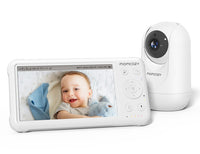 1 x RAW Customer Returns momcozy baby monitor with camera 1080P HD 5 inch video baby monitor without WiFi 5000mAh battery 2-way talk remote PTZ VOX lullabies temperature sensor split screen - RRP €141.17