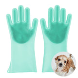 1 x Brand New Comfpet grooming gloves for dogs and cats, cat brush gloves, grooming gloves, brush for cats, hanging design, bathing and massaging for puppies and kittens, 1 pair green  - RRP €10.51